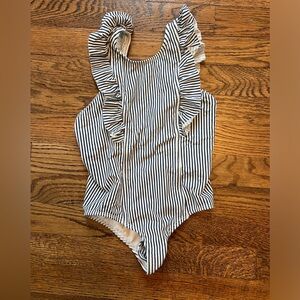 Minnow Swim Navy and White ruffles